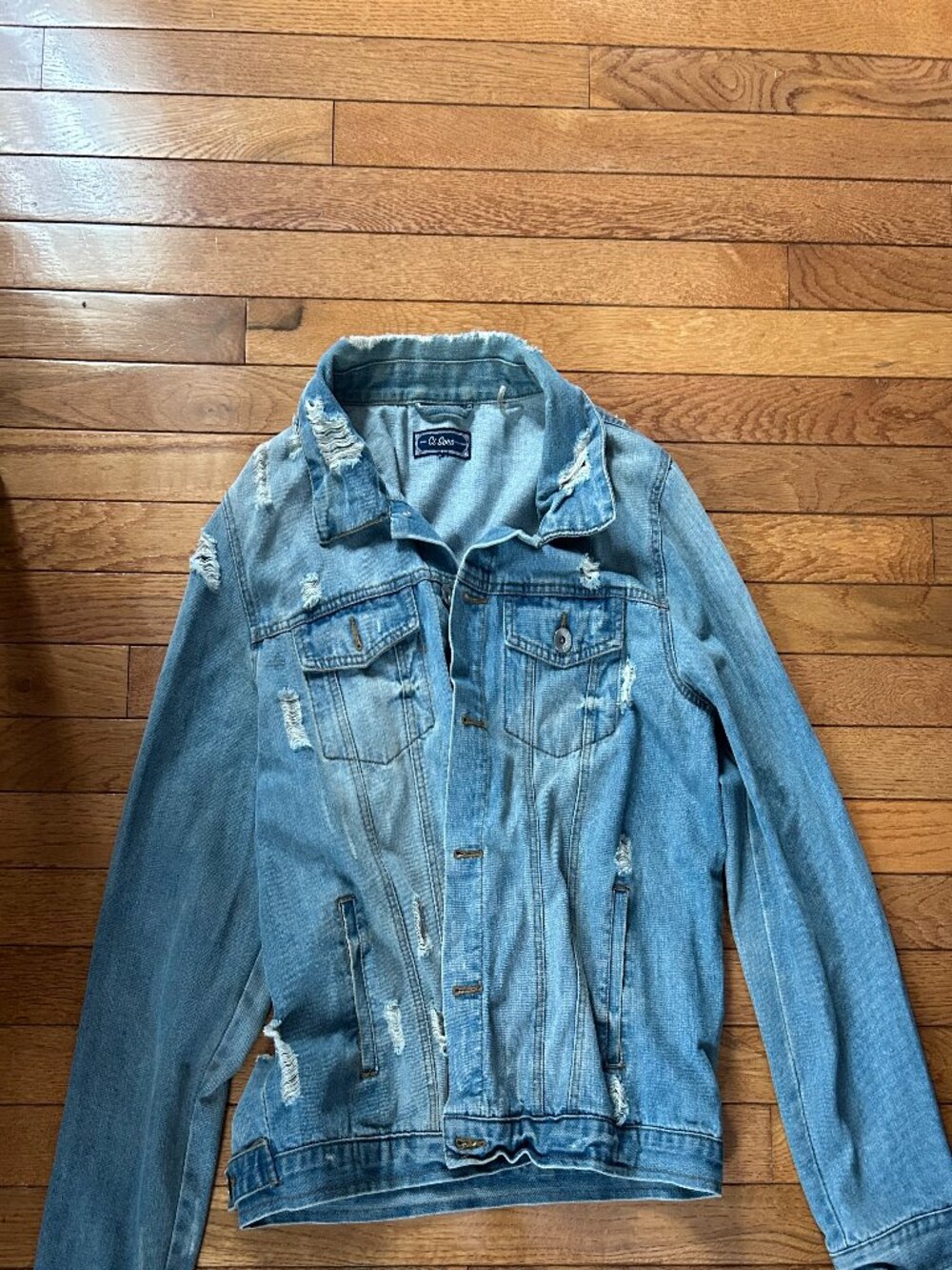 oversized distressed jean jacket